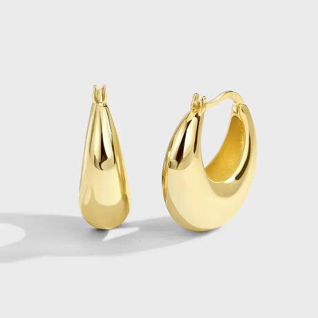 Scallop Gold Plated Hoop Earrings