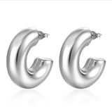 Large C Shape Hallow Earings