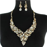 Crystal Swirl Flower Necklace Set