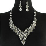 Crystal Swirl Flower Necklace Set