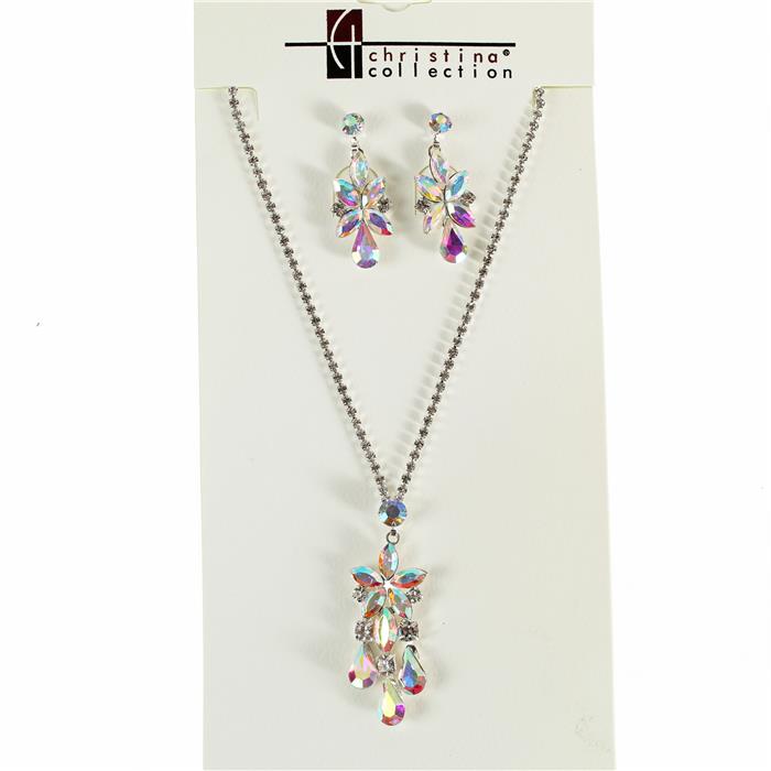 Rhinestone 2Pc Necklace Set