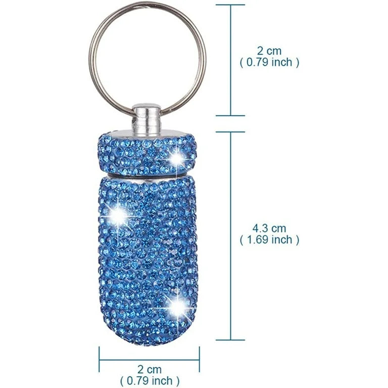 Rhinestone Pill Keychain