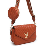 Chevron V Flap Crossbody