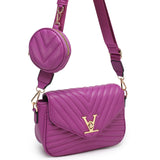 Chevron V Flap Crossbody