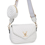 Chevron V Flap Crossbody