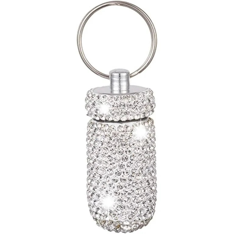 Rhinestone Pill Keychain