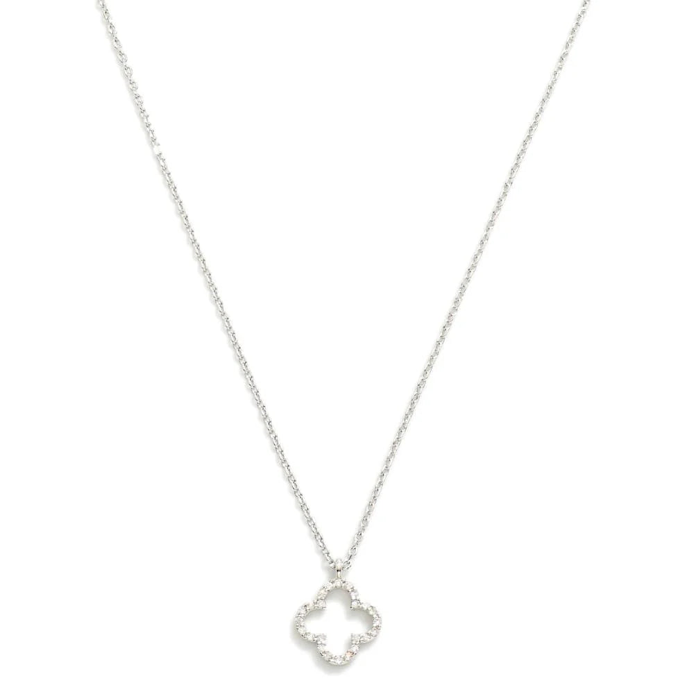 Rhinestone clover Necklace