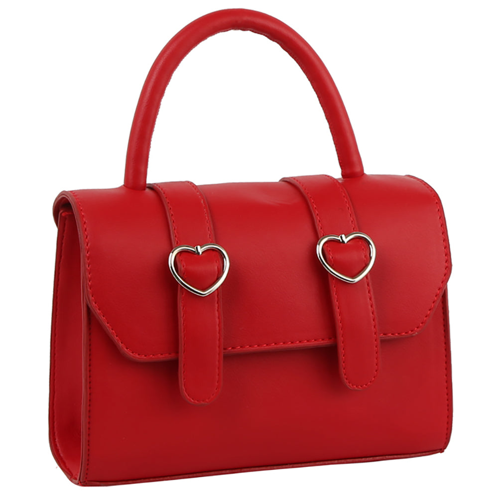 Heart Buckle Flap Satchel