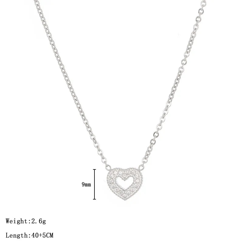 CZ Hollow Heart Necklace