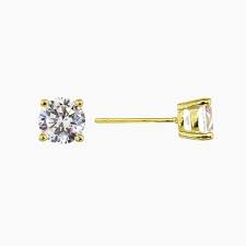 CZ Gold Stud Earrings