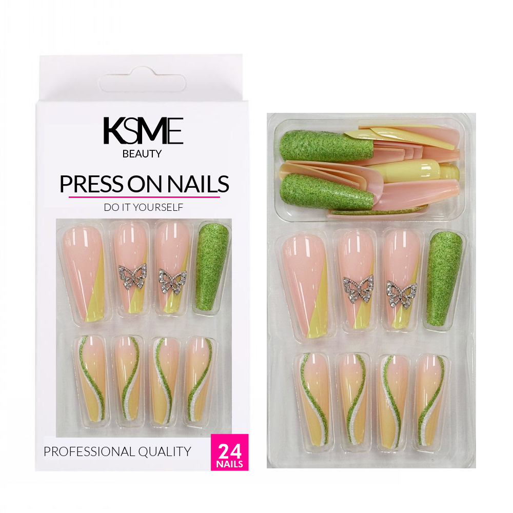 KSME Kiwi Blush Press On Nails