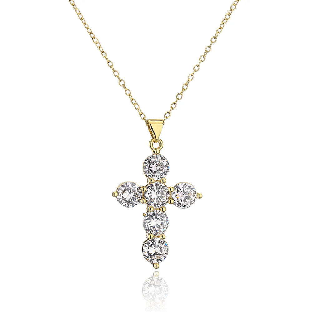 Cross Gold Diamond Necklace