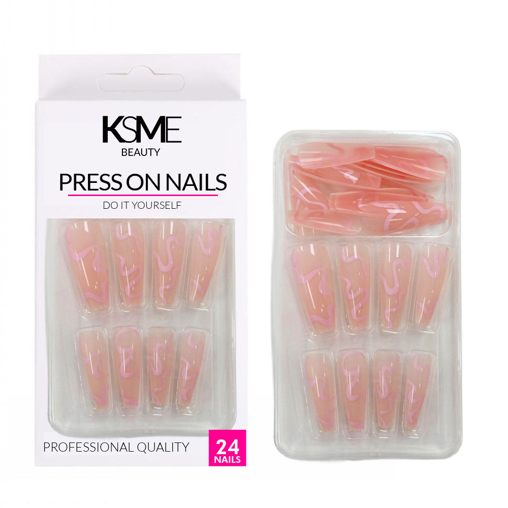 KSME Strawberry Swirl Press On Nails